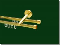 Gardinenstange Innenlauf Messing glanz Design 16mm Modell Kappe