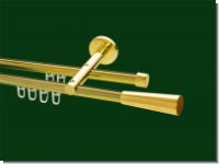 Gardinenstange Innenlauf Messing glanz Design 16mm Modell Luna