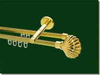 Gardinenstange Innenlauf Messing glanz Design 16mm Modell Musche
