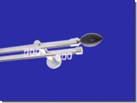Gardinenstange Innenlaufsystem Chrom glanz Design 16mm 2-lfg