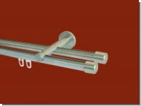 Gardinenstange Innenlauf doppel. Edelstahldesign 20 mm Kappe