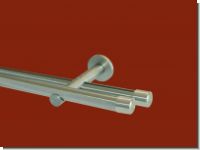 Gardinenstange Rundrohr/Innenlauf Edelstahldesign 20 mm Kappe