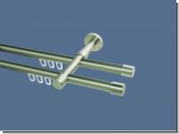 Gardinenstange Innenlaufsystem Edelstahl 16 mm Kappe doppel.