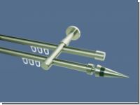 Gardinenstange Innenlaufsystem Edelstahl 16 mm Kegel doppel.