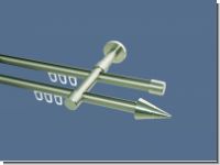 Gardinenstange Innenlaufsystem Edelstahl 16 mm Rillenkegel dppl.