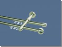 Gardinenstange Innenlaufsystem Edelstahl 16 mm Kugel doppel.