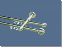 Gardinenstange Innenlaufsystem Edelstahl 16 mm Rillenkugel dppl.