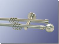 Gardinenstange doppell. Nickel geb. 16 mm Classico