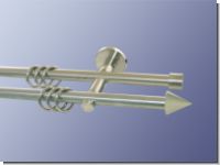 Gardinenstange doppell.  Nickel geb. 16 mm Palma