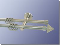 Gardinenstange doppell. Nickel geb. 16mm Trio