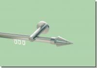 Gardinenstange Edelstahl Innenlauf 20mm Rillenkegel einl.