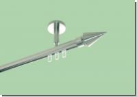 Gardinenstange Decke Edelstahl Innenlauf 20mm Rillenkegel 1lfg