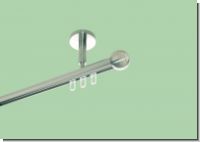 Gardinenstange Decke Edelstahl Innenlauf 20mm kleine Kugel 1lfg