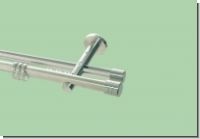 Gardinenstange Rohr/Innenlauf Edelstahl 20 mm Rillkappe doppel.
