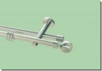 Gardinenstange Rohr/Innenlauf Edelstahl 20 mm Rillkugel doppel.