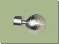 Endst�ck Rillenkugel Edelstahl f�r 20mm Gardinenstangen  Rohre