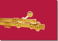 Gardinenstange Messing 28 mm Modell Joseph I kanneliert doppel.