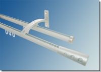 Gardinenstange Aluminium Silber Zylinder gelocht 2lfg