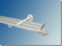 Gardinenstange Innenlaufsystem Silber Kunststoff Kegel 3lfg.