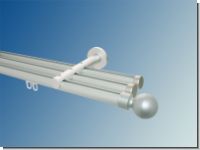 Gardinenstange Innenlaufsystem Silber Kunststoff Kugel 3lfg.