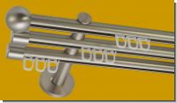 Gardinenstange Innenlaufsystem 3 l�ufig 16mm Modell Kugel