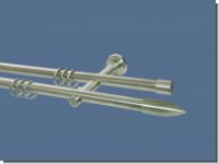 Gardinenstange Edelstahl Rundrohr 16mm Rillenpatrone doppell�ufi