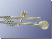 Gardinenstange doppell. Nickel geb. 16 mm Hydrae