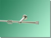 Gardinenstange Nickel geb�rstet 12mm Kappe 1 l�ufig geschl.