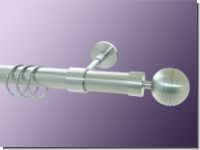 Gardinenstange Edelstahl 28 mm Rillenkugel Made in Germany