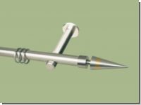 Gardinenstange Edelstahl 20 mm Kegel Bicolor Messing