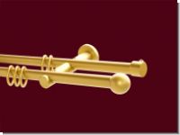 Gardinenstange doppell. Messing matt Design. 16 mm Bologna