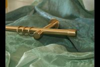 Gardinenstange Messing geb. 16mm einl�ufig Kappe
