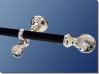 Gardinenstange Messing versilbert 20mm Swarovski Kugel