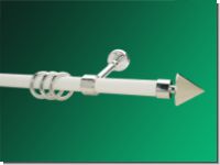 Gardinenstange Chrom glanz / Wei� 28 mm