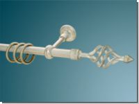 Gardinenstange  Eisen weiss-gold 20 mm Zwiebel Modell Dolores