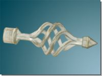 Endst�ck Zwiebel Eisen weiss-gold f�r 20mm Gardinenstangen
