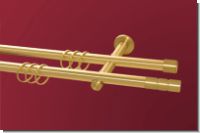 Gardinenstange Jolly 2-lfg Messing matt massiv 16 mm
