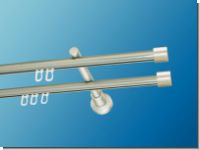 Gardinenstange Innenlauf 16mm Modell Anna 2-lfg. Edelstahldesign