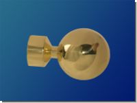 Endst�ck Modell Kugel Messing glanz massiv f�r 30mm Gardinenstan
