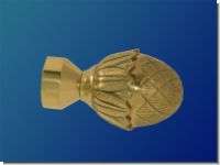 Endst�ck Modell Pinie Messing glanz massiv f�r 30mm Gardinenstan