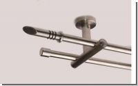 Gardinenstange Edelstahl 16mm doppell�ufig mit Deckentr�ger