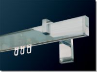 Gardinenstange eckig Chrom gl�nzend Innenlaufsystem 32x11mm 1-lf