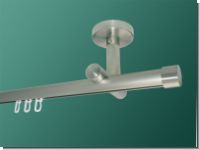 Gardinenstange Decke  Edelstahl Innenlauf 20mm Endkappe