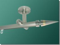 Gardinenstange Decke  Edelstahl Innenlauf 20mm Kegel Messing