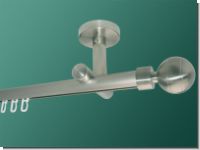 Gardinenstange Decke  Edelstahl Innenlauf 20mm Rillenkugel