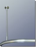 Duschvorhangstange barrierefrei 28mm Edelstahl /extra stabil