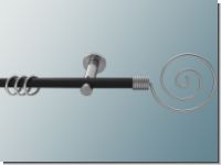 Gardinenstange Nickel schwarz/Edelstahloptik 16 mm Modell Penelo