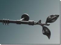 Gardinenstange Eisen schwarz 16mm Modell Blatt