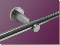 Gardinenstange 16 mm Edelstahl seitlich zur Wand gebogen