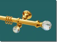 Gardinenstange Messing glanz 20mm Swarovski Kugel